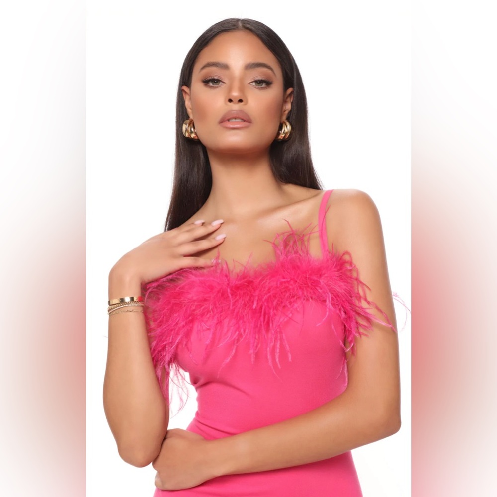 NWT fashion nova 90’s chic mini dress - hot pink